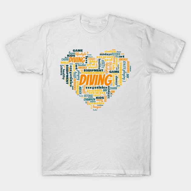 Diving girl heart. Perfect present for mom girlfriend mother boyfriend dad father friend him or her T-Shirt by SerenityByAlex